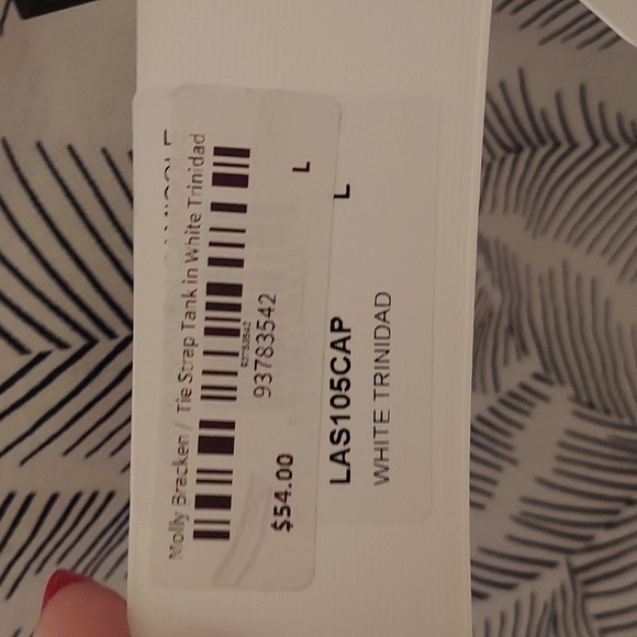 Molly Bracken Tie Strap Tank in White Trinidad - Picture 7 of 13